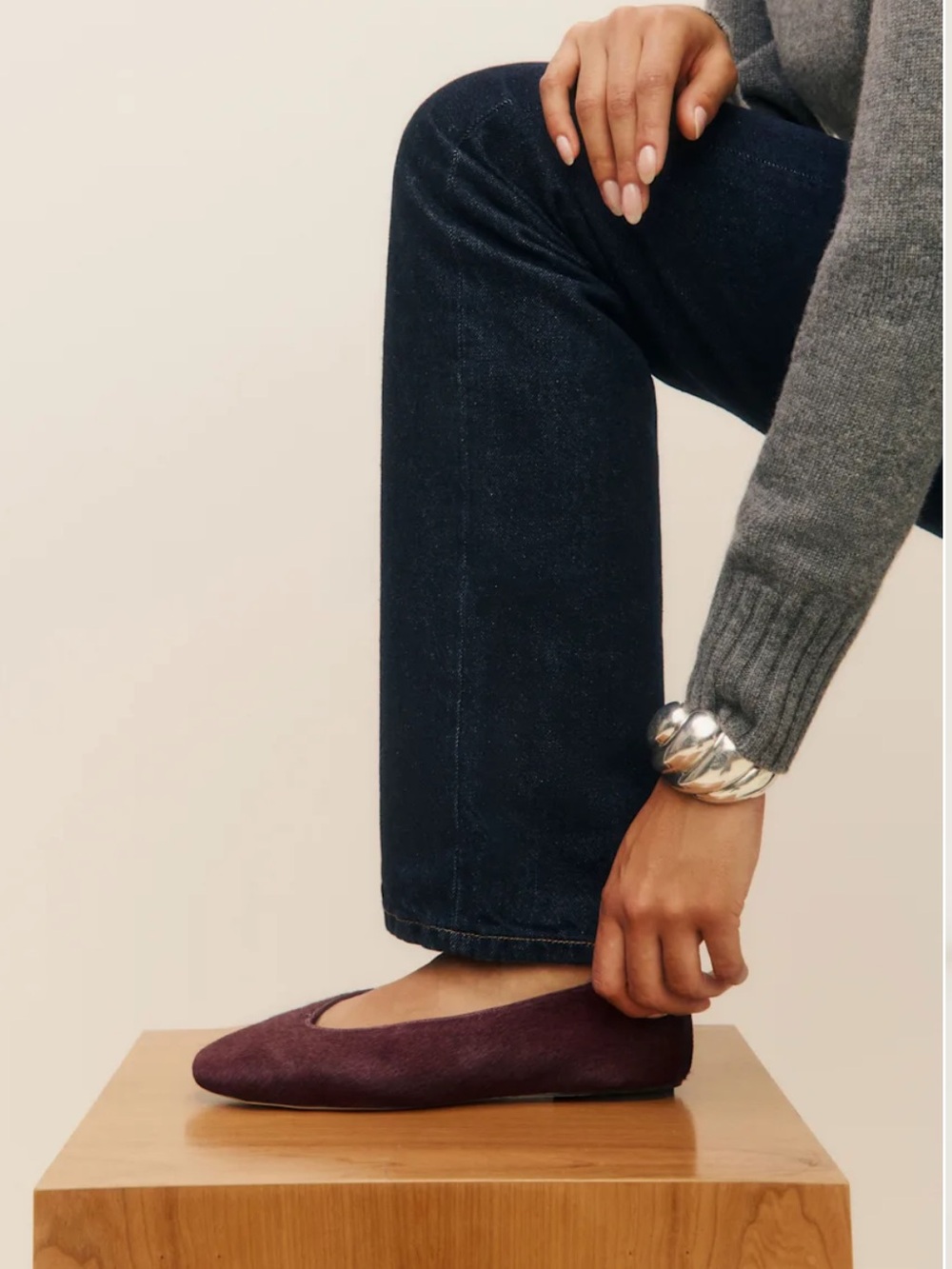 Reformation Prudence Ballet Flat in Ruby